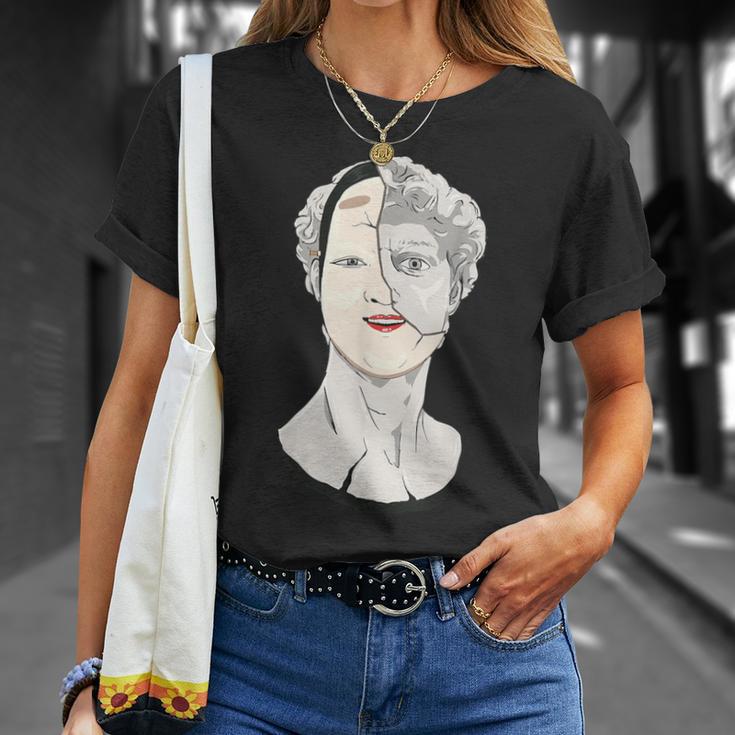 あんぐらけい 暗黒 日本 美 能面 ダビデ像 Tシャツ 彼女への贈り物