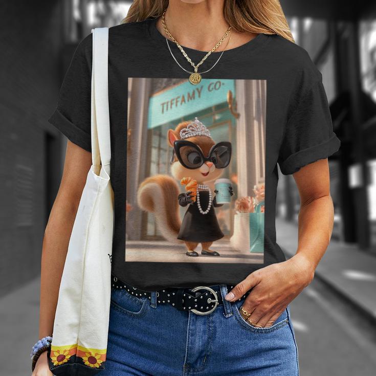 おしゃれでキュートなリス Tシャツ 彼女への贈り物