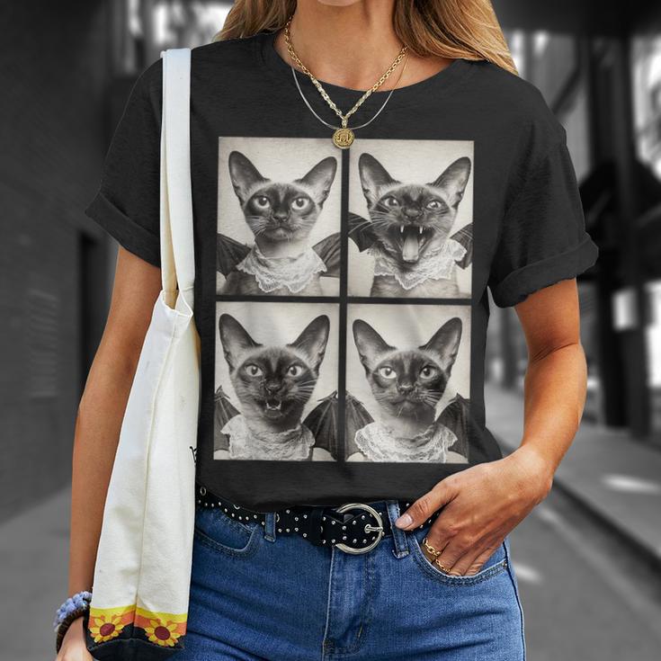 おもしろい 吸血鬼 シャム猫 コウモリのコスチューム 猫 ハロウィン Tシャツ 彼女への贈り物