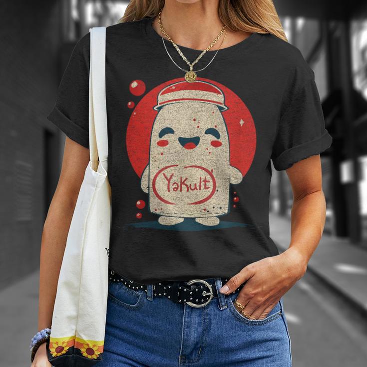 かわいい 和 ヨーグルト ヤクルトミルク 飲料 ヤクルト Tシャツ 彼女への贈り物