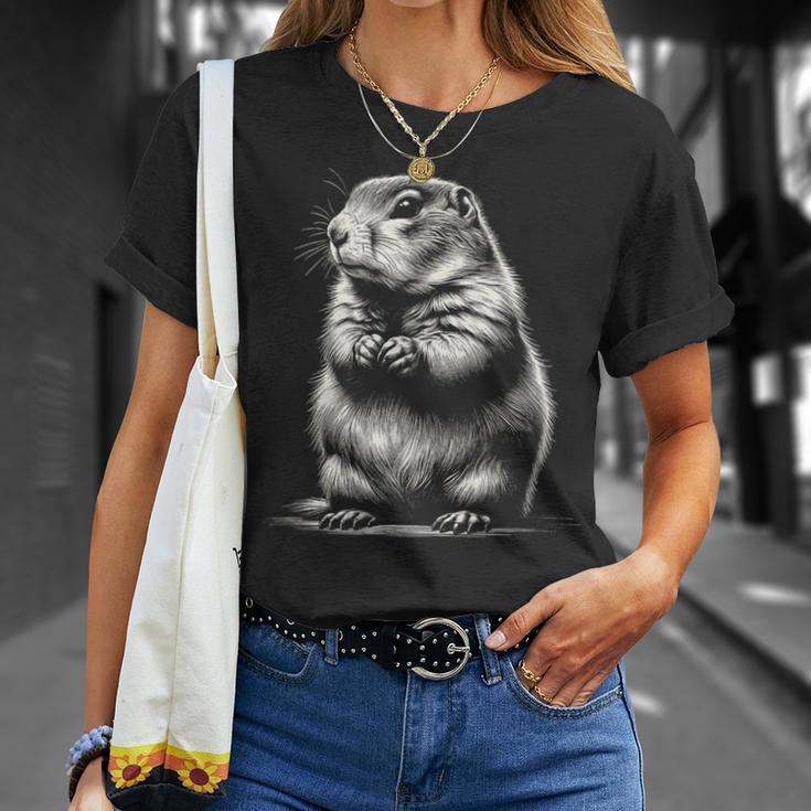 かわいいプレーリードッグのグラフィック アート デザイン Tシャツ 彼女への贈り物