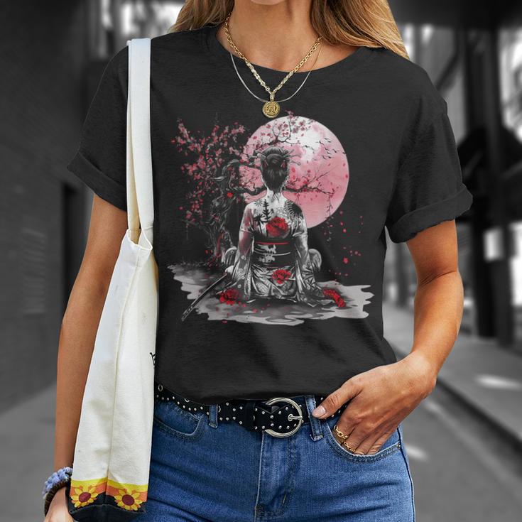 さくら 桜 日本の芸者 日本のサムライガール Tシャツ 彼女への贈り物