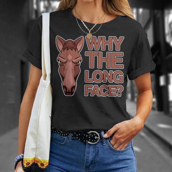 なぜ顔が長いのか Why The Long Face Tシャツ 彼女への贈り物