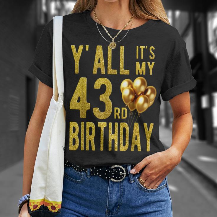 みんな私の43歳の誕生日面白いハッピー43歳の誕生日 Tシャツ 彼女への贈り物