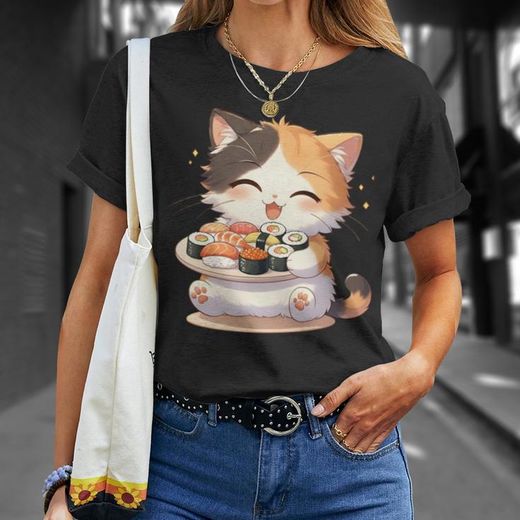 わがまま猫 寿司ねこ ラーメン好き かわいい おもしろ マンガ 長袖tシャツ Tシャツ 彼女への贈り物
