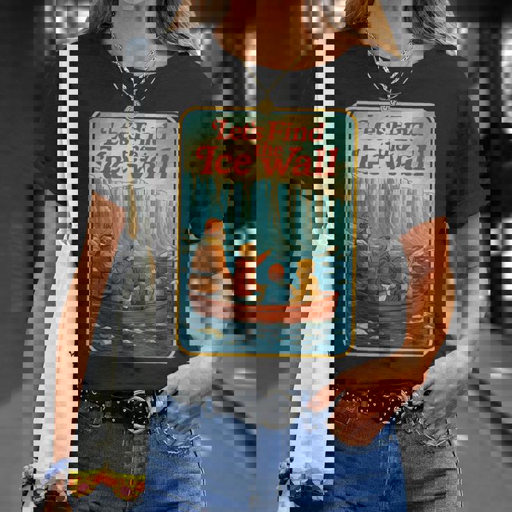 アイスウォールを見つけよう-ファニーフラットアース Tシャツ 彼女への贈り物