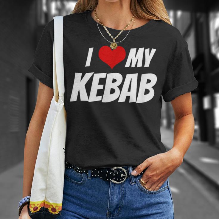 アイ・ラブ・マイ・ケバブ・ハート Tシャツ 彼女への贈り物
