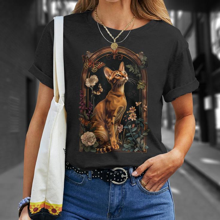 アビシニアン 猫 花 Tシャツ 彼女への贈り物
