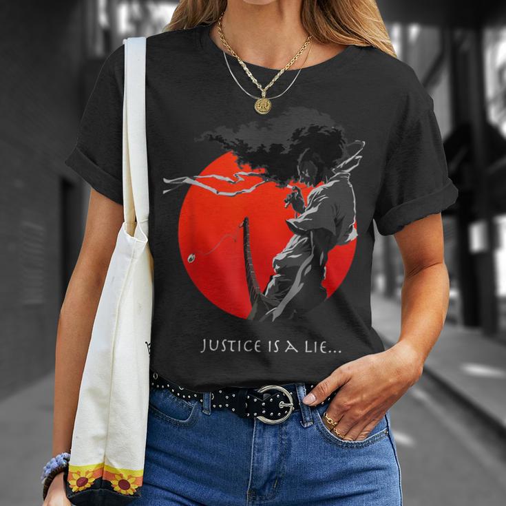 アフロサムライ アニメ 日本武士道戦士 ストリートウェア Tシャツ 彼女への贈り物