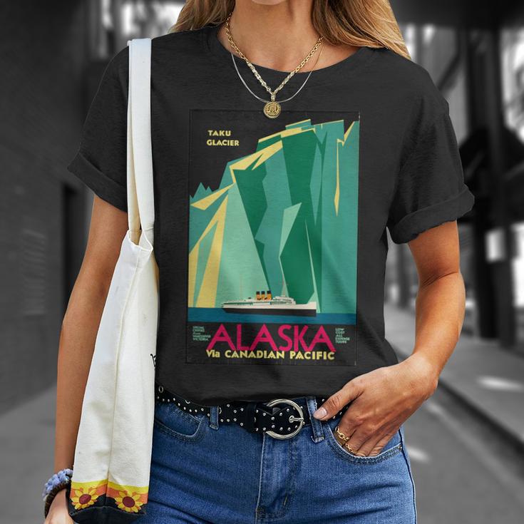 アラスカ 広告 ビンテージ レトロ ポスター Tシャツ 彼女への贈り物