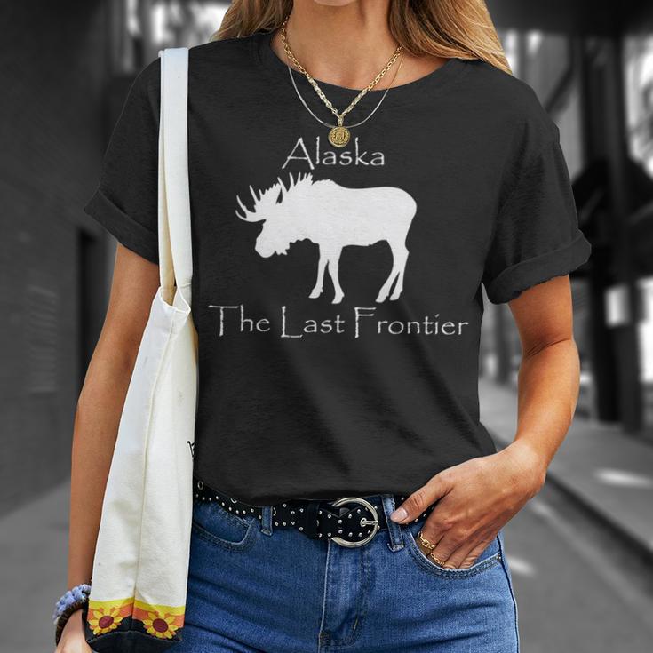 アラスカ地図ユニークなアラスカのお土産アラスカムース 長袖tシャツ Tシャツ 彼女への贈り物