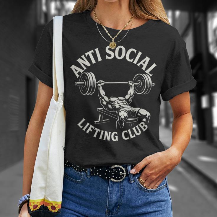 アンチソーシャルリフティングクラブベンチパワーリフティングジム Tシャツ 彼女への贈り物