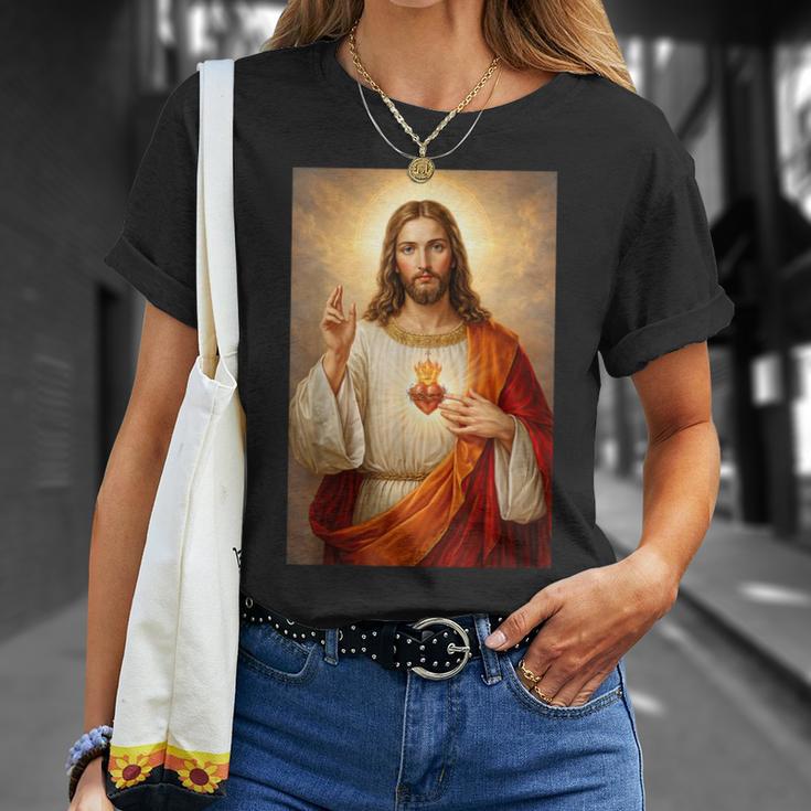 イエスの聖心カトリックキリスト教宗教デザイン。 Tシャツ 彼女への贈り物