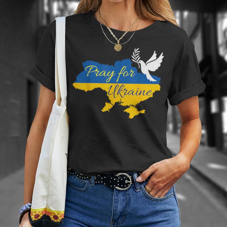 ウクライナのために祈り、ウクライナ人はウクライナの女性男性を支援してください Tシャツ 彼女への贈り物