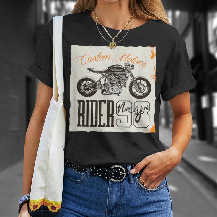 カフェレーサー カスタム バイク おしゃれ オートバイ ライダー イラスト Tシャツ 彼女への贈り物