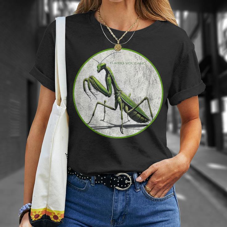 カラフル レトロ カマキリ 昆虫 ヴィンテージ デザイン Tシャツ 彼女への贈り物