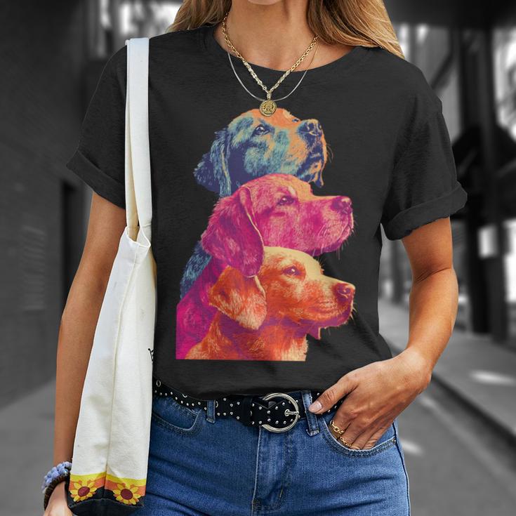 カラフルなラブラドールレトリバー犬夏の美的ペットアート 長袖tシャツ Tシャツ 彼女への贈り物