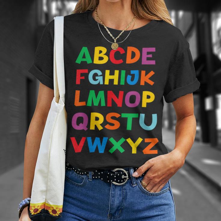 キッズ Abcs シャツ アルファベット カラフル 文字 読書 キッズ Tシャツ 彼女への贈り物
