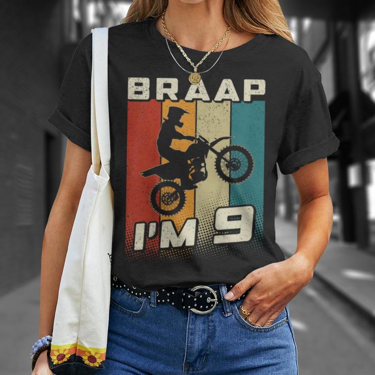 キッズ Braap I'm 9 ダートバイク 誕生日 9 Mx 9歳の誕生日 モトクロス Tシャツ 彼女への贈り物