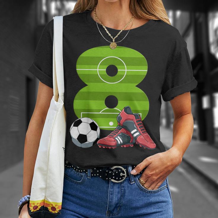 キッズ エイトバースデーサッカー 8歳の男の子 女の子 Tシャツ 彼女への贈り物