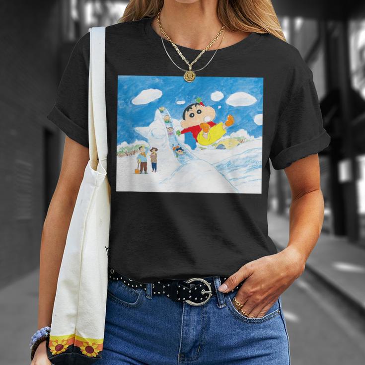 クレヨンしんちゃん 雪のすべり台 Tシャツ 彼女への贈り物