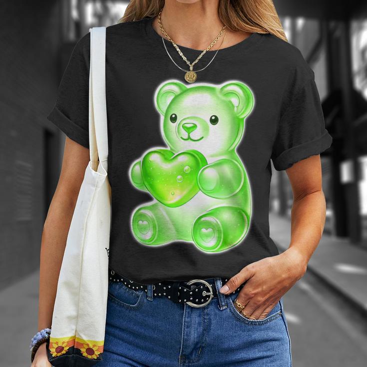 グミベア キャンディ ハート グリーン Tシャツ 彼女への贈り物