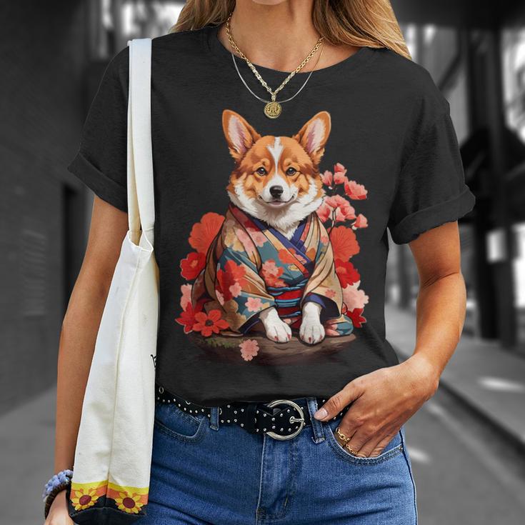 コーギー 着物 サムライ 伝統 日本アニメ アート 忍者 Tシャツ 彼女への贈り物