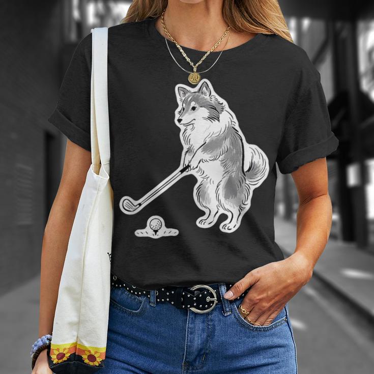 ゴルフ シェットランドシープドッグ シェルティ グッズ おもしろ 犬 面白い 笑える 和風 Tシャツ 彼女への贈り物