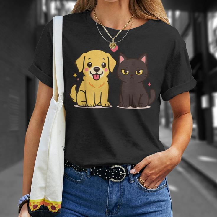 ゴールデンレトリバー ボーイフレンド 黒猫 Gf 面白い カップルギフト Tシャツ 彼女への贈り物