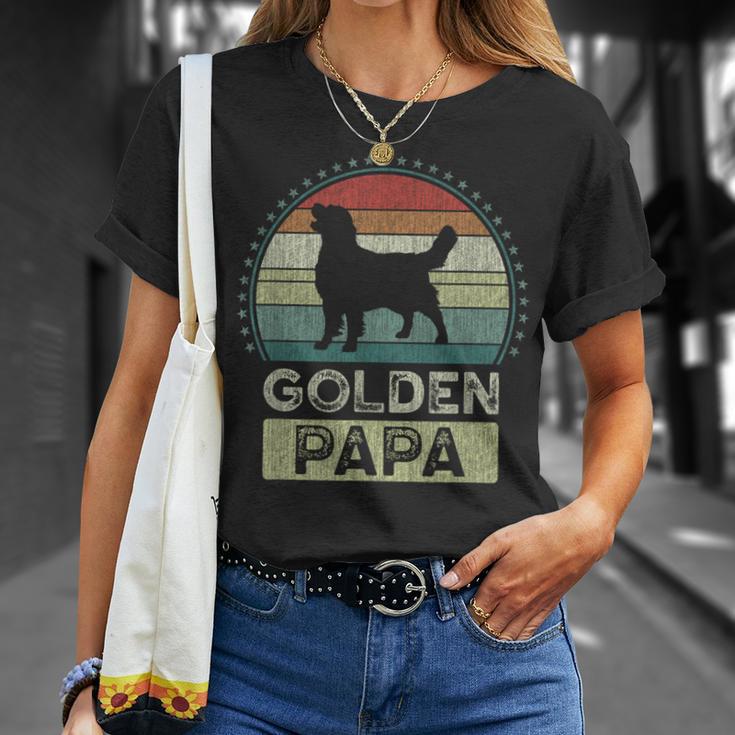 ゴールデン・パパ 父の日 ゴールデンレトリバー Tシャツ 彼女への贈り物