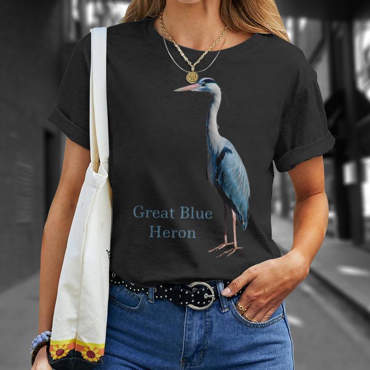 サギの鳥シャツ グレートブルーサギ 鳥類学 Tシャツ 彼女への贈り物