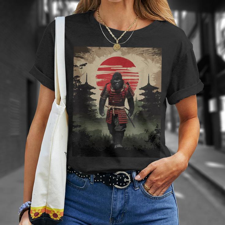 サムライ ビッグフット 日本のヴィンテージ 浮世絵 アート愛好家 Tシャツ 彼女への贈り物