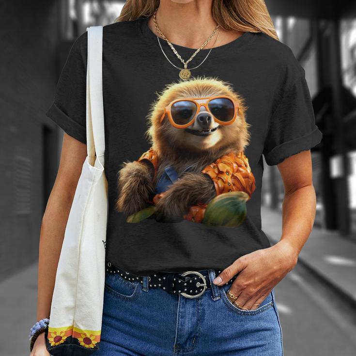 サングラスをかけたナマケモノかわいいナマケモノ Tシャツ 彼女への贈り物