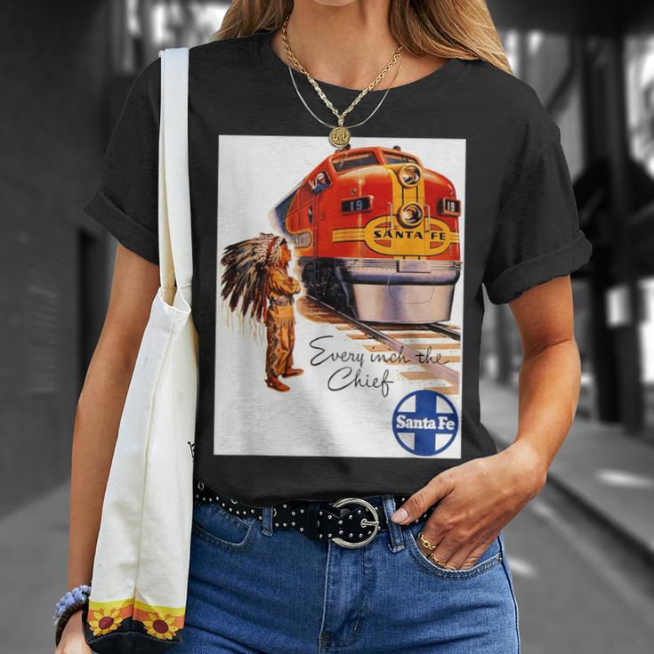 サンタフェ鉄道 ネイティブアメリカン 列車レール 旅行 Tシャツ 彼女への贈り物