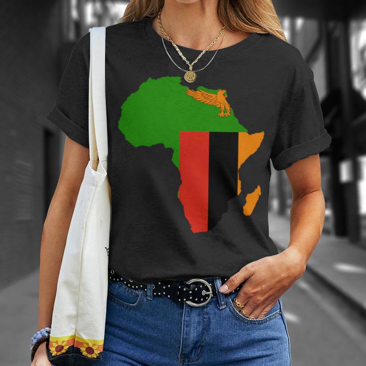 ザンビア国旗 アフリカ 大陸 シルエット ザンビアンへのギフト 長袖tシャツ Tシャツ 彼女への贈り物