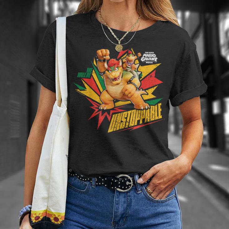 ザ・スーパーマリオギャラクシー・ムービー Bowser Unstoppable Tシャツ 彼女への贈り物