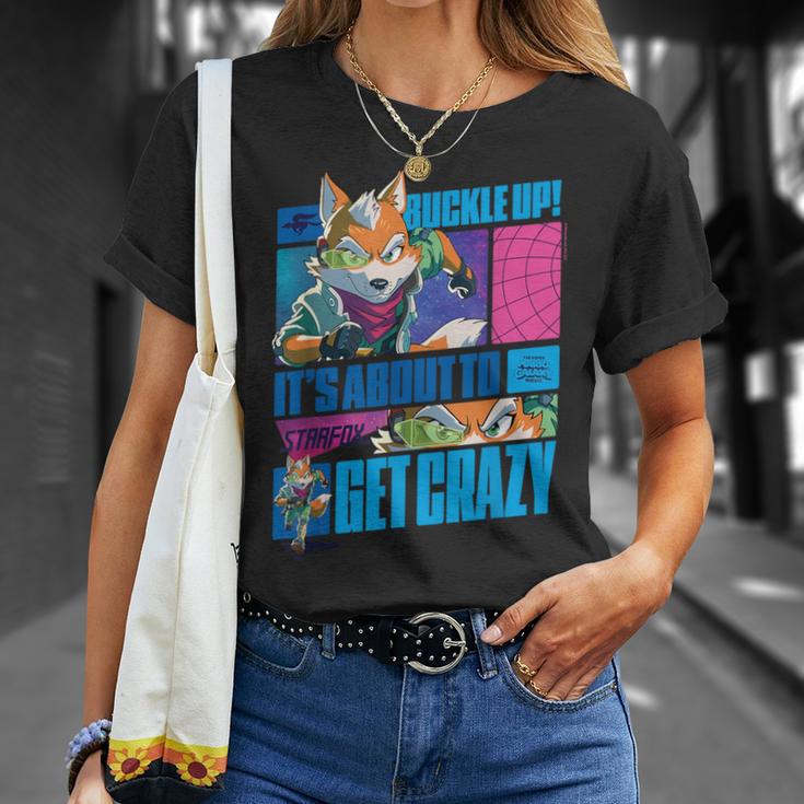 ザ・スーパーマリオギャラクシー・ムービーtarfox Buckle Up Action Tシャツ 彼女への贈り物