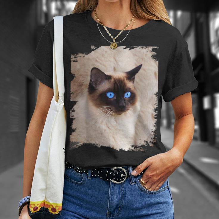 シャムの子猫の頭の顔 Tシャツ 彼女への贈り物