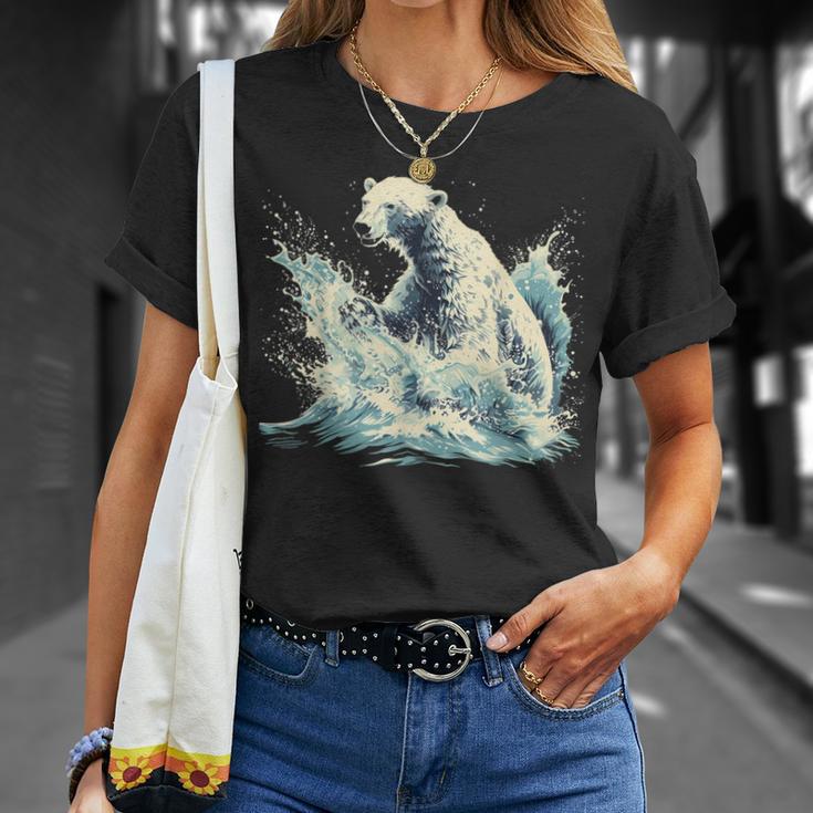 シロクマ 海洋哺乳類 アートワーク 海洋 シロクマモチーフ Tシャツ 彼女への贈り物