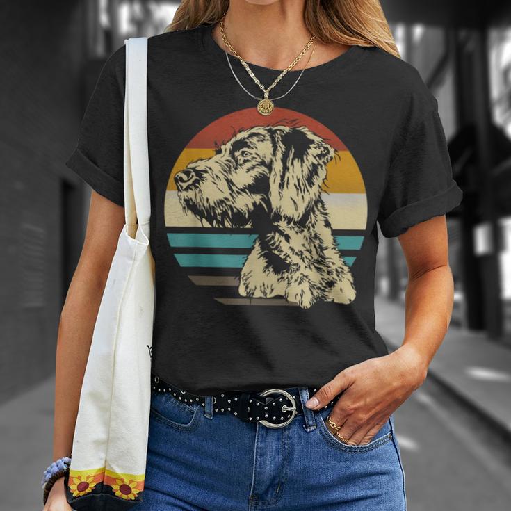ジャーマンワイヤーヘアードハンター 犬の頭 あごひげ レトロ Tシャツ 彼女への贈り物