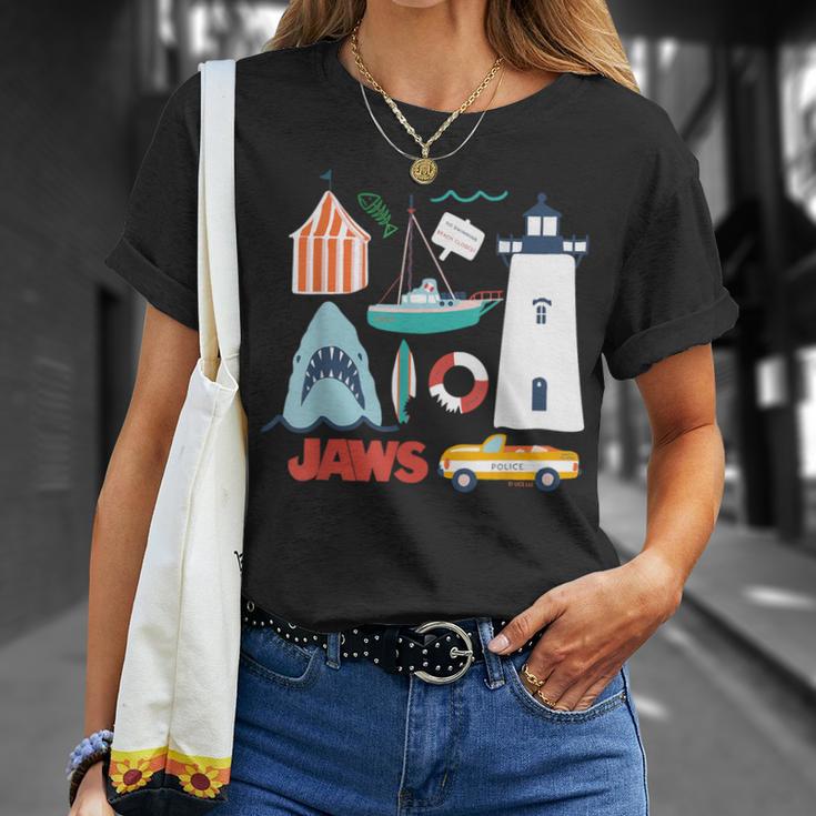 ジョーズシャークライトハウスオルカボートポリス Tシャツ 彼女への贈り物