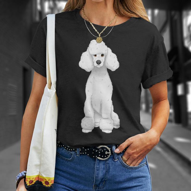 ホワイト スタンダード プードル ドッグ Tシャツ 彼女への贈り物