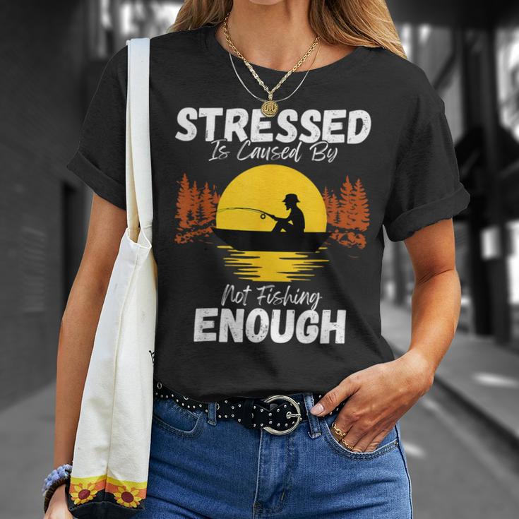 ストレスはファニーバスフライを十分に釣らないことが原因です Tシャツ 彼女への贈り物