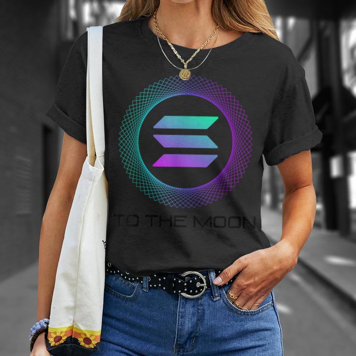 ソラナ・ソルコイン・トゥ・ザ・ムーン Tシャツ 彼女への贈り物
