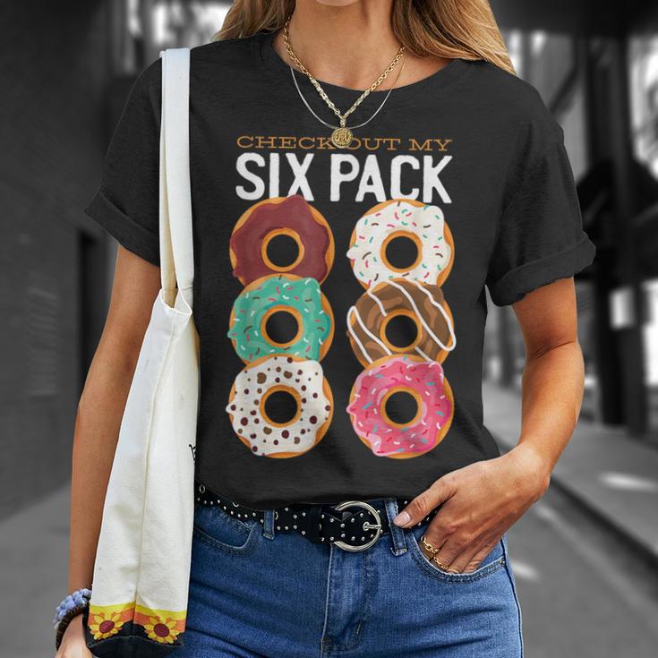チェックアウトおれのシックスパックおもしろドーナツ Tシャツ 彼女への贈り物