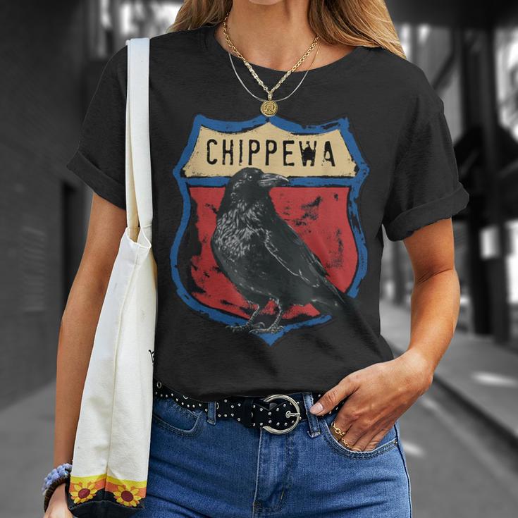 チペワ アメリカインディアン部族 レイヴン インターステート バッジ Tシャツ 彼女への贈り物