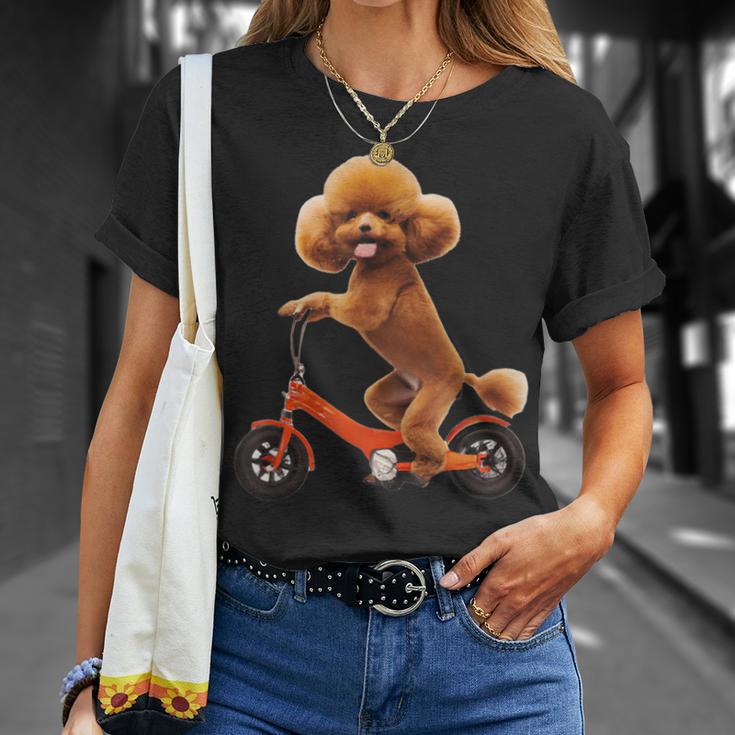 チャリで来た トイプードル 面白いtシャツ 犬 動物 メンズ グッズ かわいい おもしろ 面白い 服 ネタ Tシャツ 彼女への贈り物