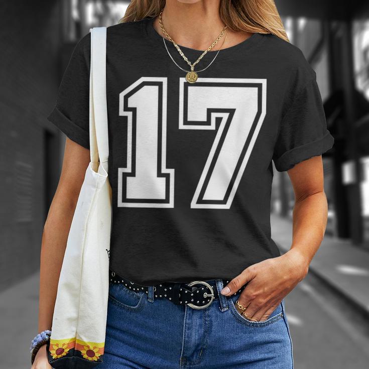 チームジャージーナンバー＃17スポーツギフト Tシャツ 彼女への贈り物