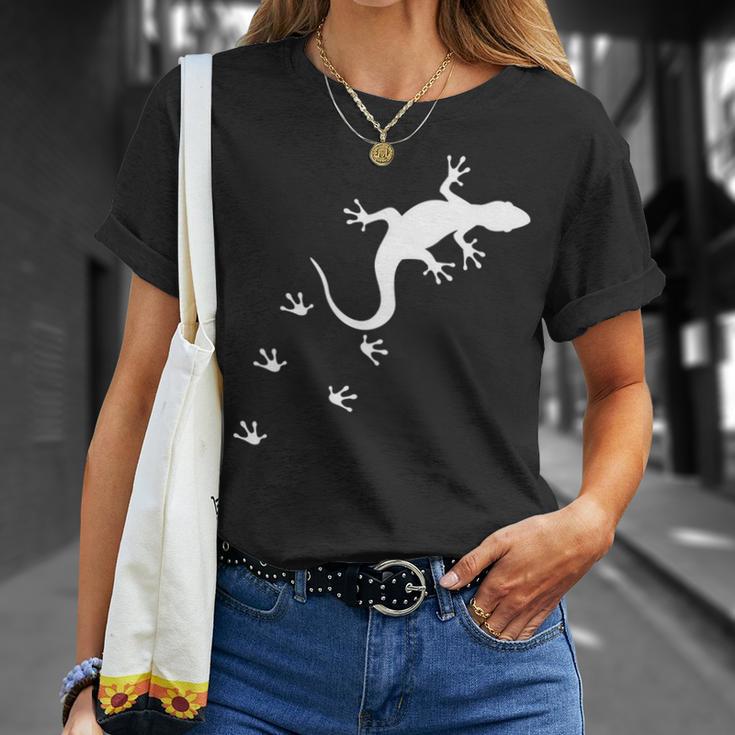 トカゲの跡 クライミング ヤモリ テラリウム 爬虫類 オーナー 長袖tシャツ Tシャツ 彼女への贈り物