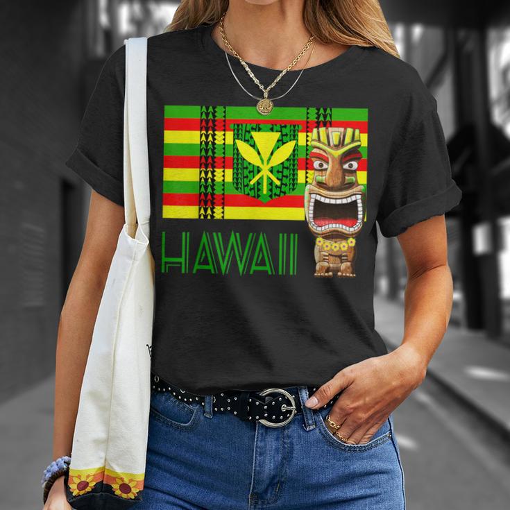 トライバル カナカ マオリ ポリネシア ティキ マスク トーテム Tシャツ 彼女への贈り物
